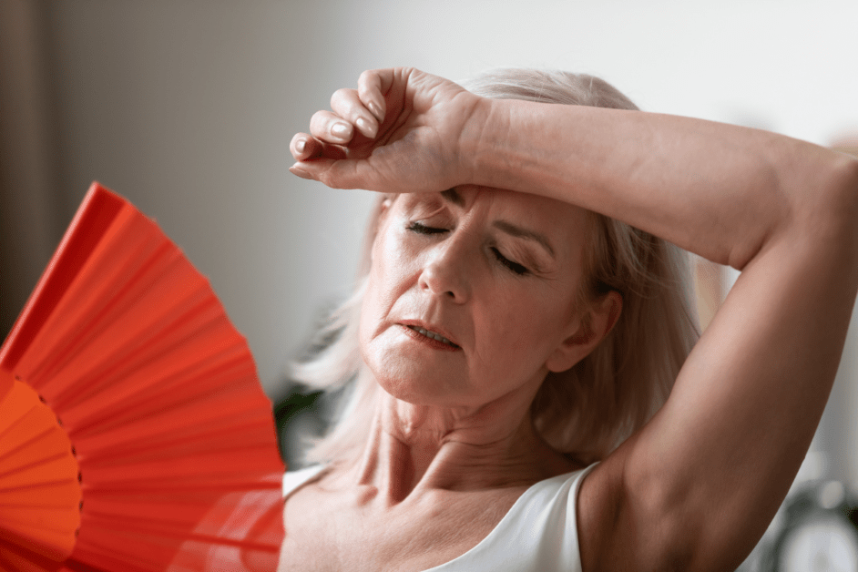 woman with menopause symptoms