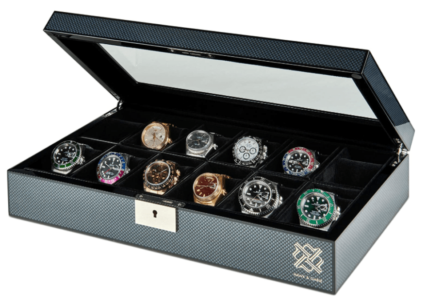 12 Slot Watch Box Organizer with Lock