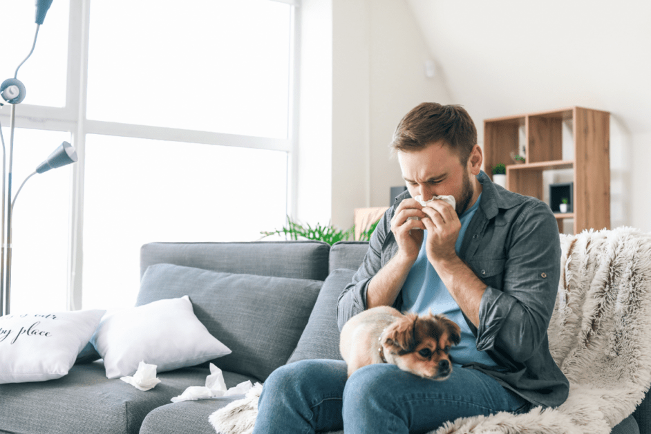 Man with seasonal allergies