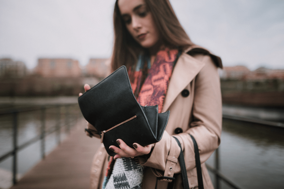 Woman holding a wallet